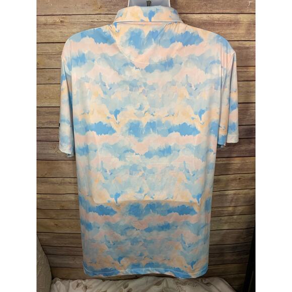 Bad Birdie Cotton Candy Polo Shirt Men’s Size 2XL Pastel Blue & Pink - Picture 2 of 9